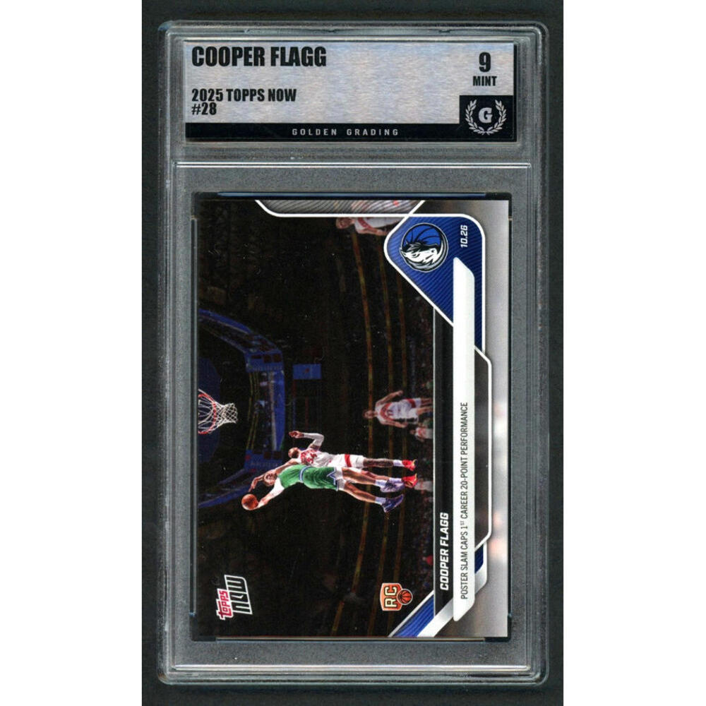 2025-26 Topps Now 1st 20 Point Game #28 Cooper Flagg Rookie  (RC) Graded Mint 9 - Picture 2 of 3
